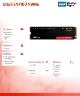 Western Digital SSD черен 500GB SN7100 NVMe 2280 M2