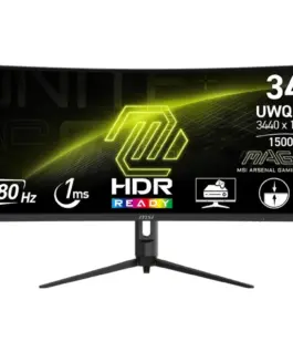 MSI Monitor 34 inches MAG 342CQR E2 LED/WQHD/Curved/180Hz/черен