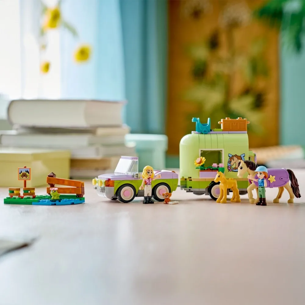 LEGO Blocks Friends 42695 Horse and Baby Foal Trailer - Image 4