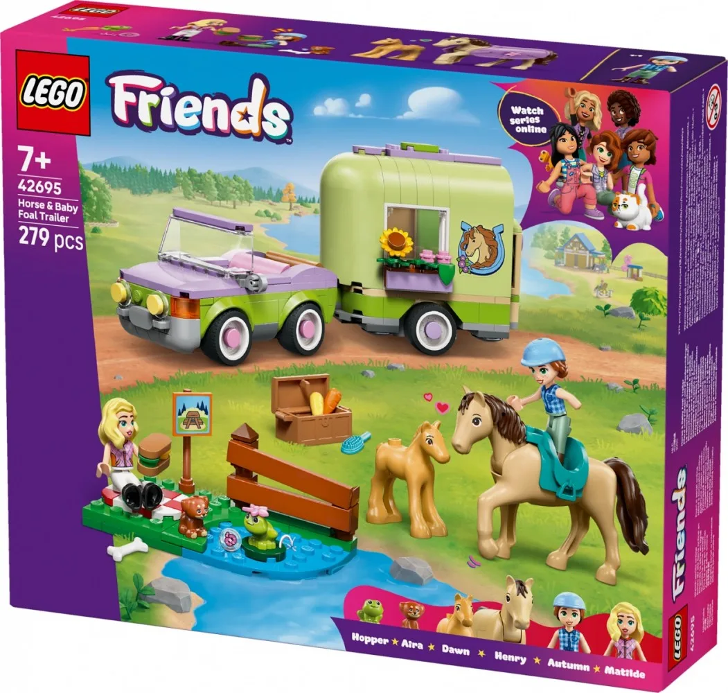 LEGO Blocks Friends 42695 Horse and Baby Foal Trailer - Image 5