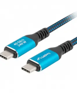 Alternative view of Lanberg кабел USB-C M/M USB4 0,5m 240W 8K 60Hz черен-blue