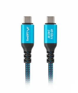 Lanberg кабел USB-C M/M USB4 05m 240W 8K 60Hz черен-blue