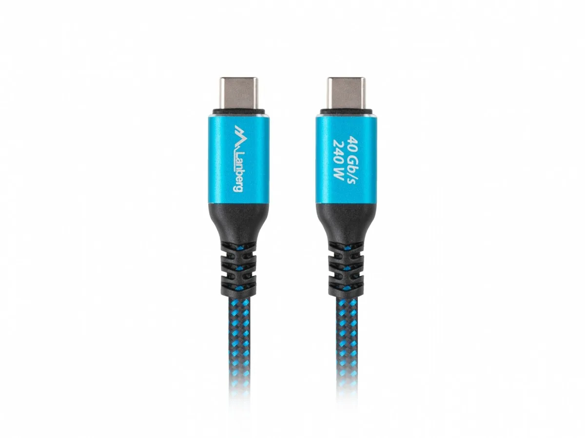 Lanberg кабел USB-C M/M USB4 05m 240W 8K 60Hz черен-blue