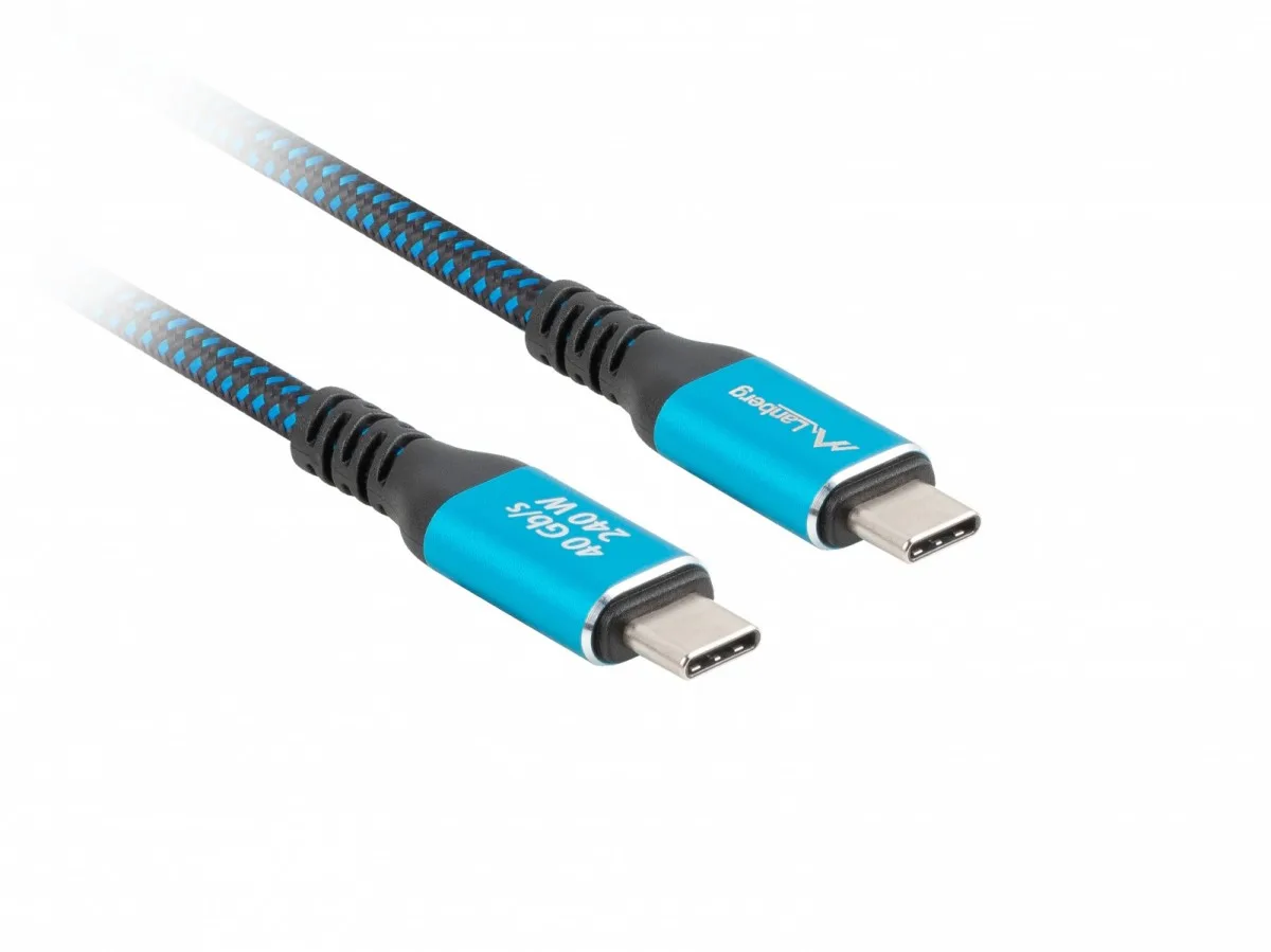 Lanberg кабел USB-C M/M USB4 0,5m 240W 8K 60Hz черен-blue - Image 3