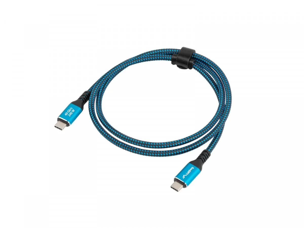 Lanberg кабел USB-C M/M USB4 0,5m 240W 8K 60Hz черен-blue - Image 4