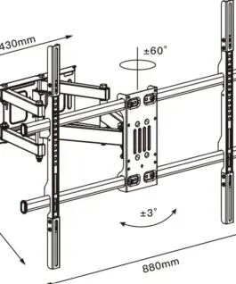 Alternative view of TB TV mount TB-854 for TVs up to 100 inches, 65kg max, VESA 800x600