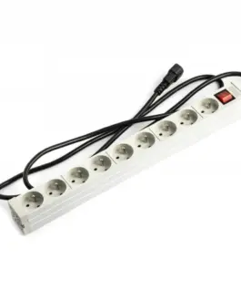 Alternative view of Digitus The PDU 19 rack, 9 slots Type E, C14 connector кабел, 2m, aluminum switch