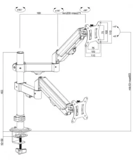 Alternative view of Maclean Maclean 2 moniotr mount 2-10 kg MC-136