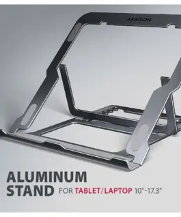Alternative view of AXAGON STND-LAG ALU stand for Лаптопs 10-17 8 positio