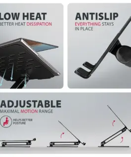 AXAGON STND-LQB ALU stand for Лаптопs 10-16 черен