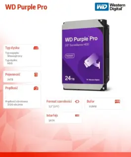 Alternative view of Western Digital HDD Disk лилав Pro 24TB 3,5 WD241PURP