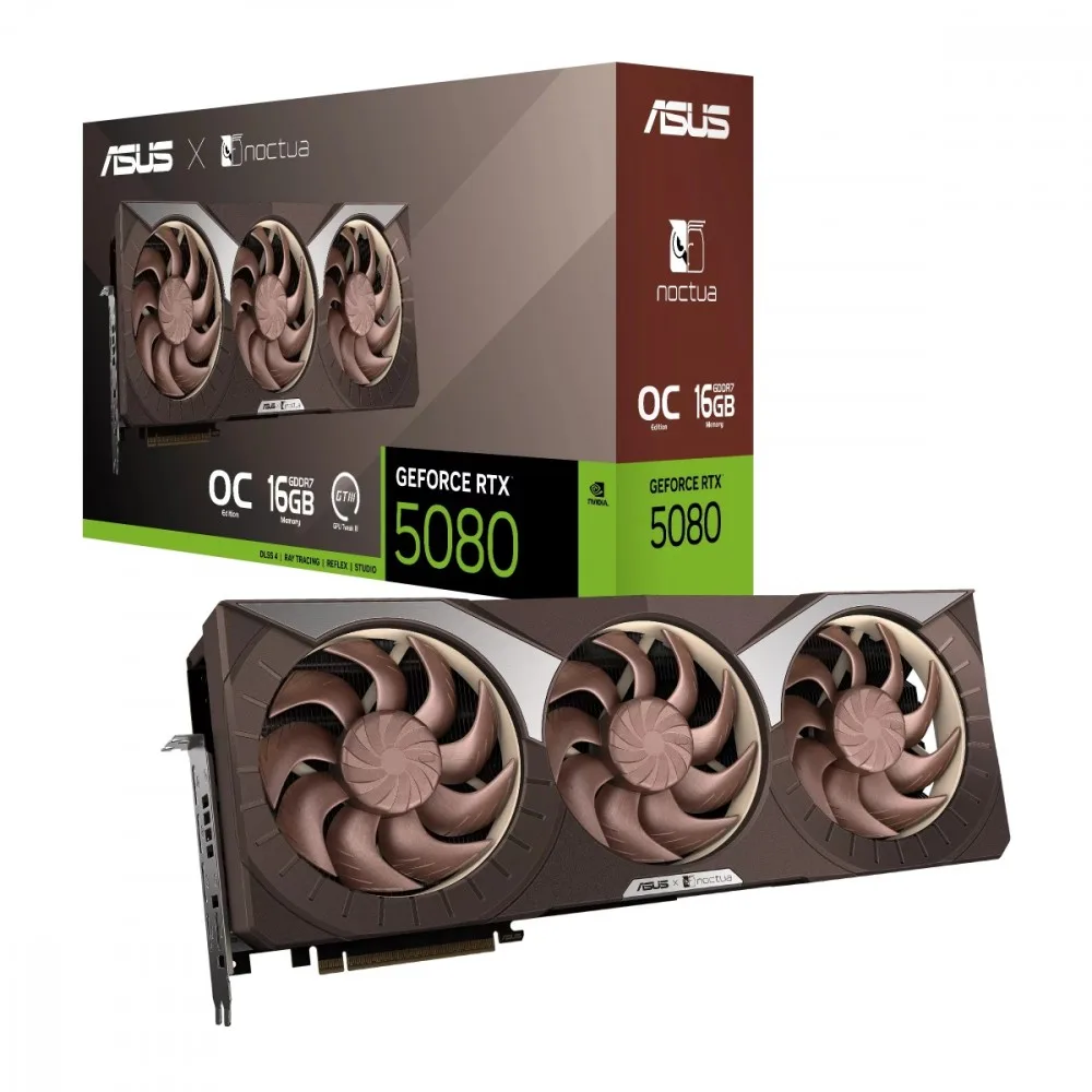 Asus видео карта GeForce RTX 5080 NOCTUA OC 16GB GDDR7 256bit 3DP/2HMID