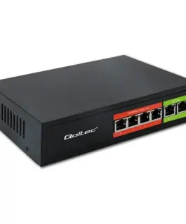 Qoltec FAST Ethernet PoE SWITCH 4xRJ45 2XRJ45 Uplink 65