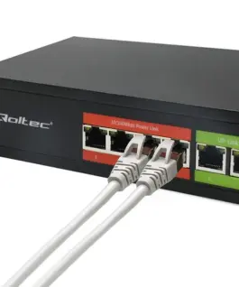 Alternative view of Qoltec FAST Ethernet PoE SWITCH 4xRJ45 2XRJ45 Uplink 65