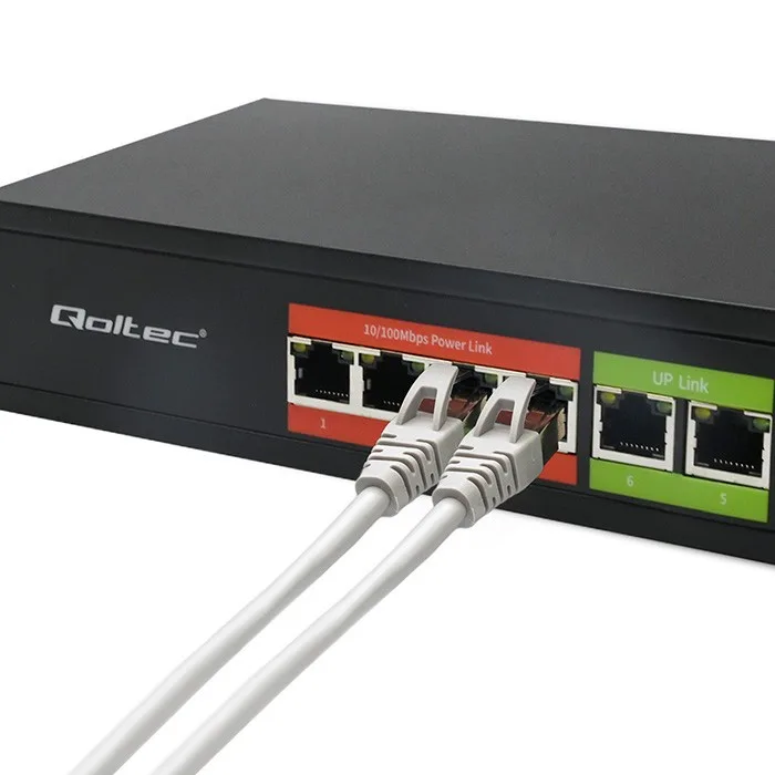 Qoltec FAST Ethernet PoE SWITCH 4xRJ45 2XRJ45 Uplink 65 - Image 2