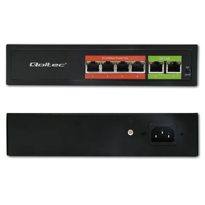 Qoltec FAST Ethernet PoE SWITCH 4xRJ45 2XRJ45 Uplink 65 - Image 5