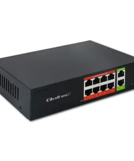 Qoltec FAST Ethernet PoE SWITCH 8xRJ45 2xRJ45 Uplink