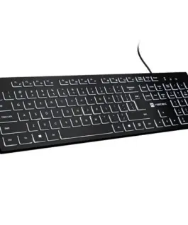 Natec KEYBOARD NATEC HERRING GLOW US бял BACKLIGHT