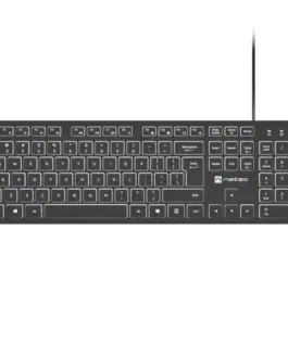 Natec KEYBOARD NATEC HERRING GLOW US бял BACKLIGHT