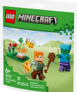 Alternative view of LEGO Bricks Minecraft 30732 Alexs Campfire Conflict