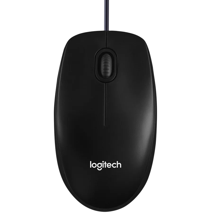 Мишка за компютър LOGITECH B100 Corded Mouse - BLACK - USB - B2B