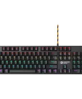 Геймърска клавиатура CANYON keyboard Deimos GK-4 Rainbow US Wired Black