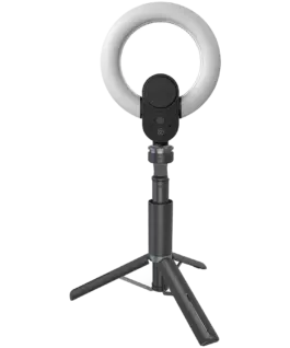 Alternative view of Уеб камера LORGAR Circulus 910, Streaming web camera, 5MP 2592X1944 max resolution, up to 60fps, 1/2.8", Sony STARVIS CMOS image sensor, full glass lens, 5.5 built-in ring light (1700-14 000K), foldable tripod, auto focus, dual microphones with AI no