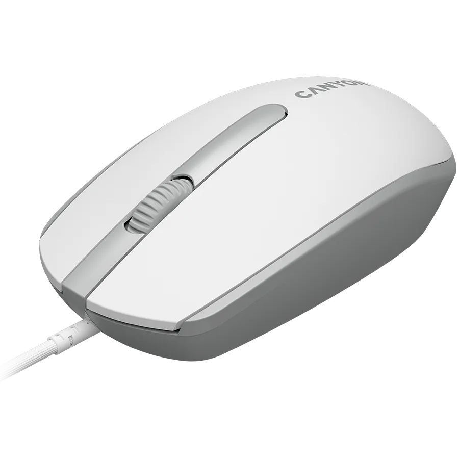 Мишка за компютър CANYON mouse M-10 Wired White Grey - Image 142