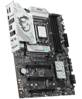 Alternative view of Дънна платка MSI PRO B860 GAMING PLUS WIFI, ATX, LGA 1851, 4x DDR5 Dual Channel DDR5 up to 8600(OC)MHz, 4x PCIe x16 slot, 3x M.2 slot, 4x USB 2.0, 2x USB 5Gbps, 2x USB 10Gbps, 1x USB 40Gbps Type-C, HDMI, DP, 7.1 HD Audio, 5G LAN, WiFi, BT, 3Y