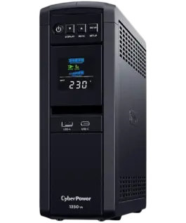 UPS CyberPower UPS AVR1350VA/810W Line-Interactive LCD display Sine Wave output (for Active PFC ) 6x Schuko Runtime at 5