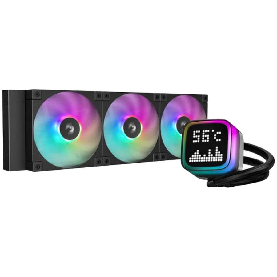 Охладител за процесор Охладител DeepCool LP360 360mm CPU Liquid Cooler 3x120mm ARGB PWM Fans Dot-matrix Screen Anti-Leak