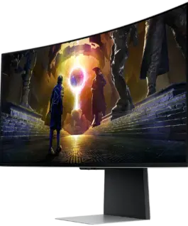 Alternative view of Монитор Monitor LED Samsung LS34DG850SUXDU Odyssey G85SD, 34"  Ultra WQHD Curved 1800R 21:9 (3440x1440) OLED 174Hz, 250 cd/m2, 1m:1, HDR400, 0.03ms (GTG), 178/178, FreeSync, 1xDP 2xHDMI, USB Hub, Speakers 3.5 Jack, Remote, 2Y