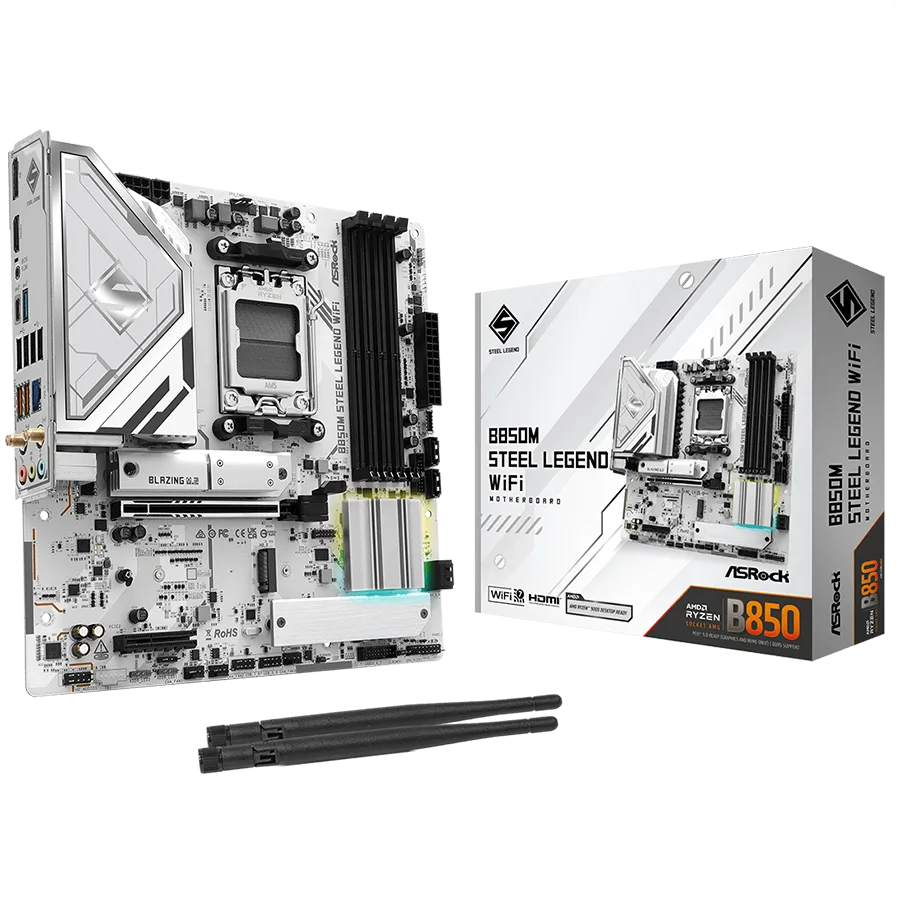 Дънна платка ASROCK B850M Steel Legend WiFi mATX AM5 DDR5