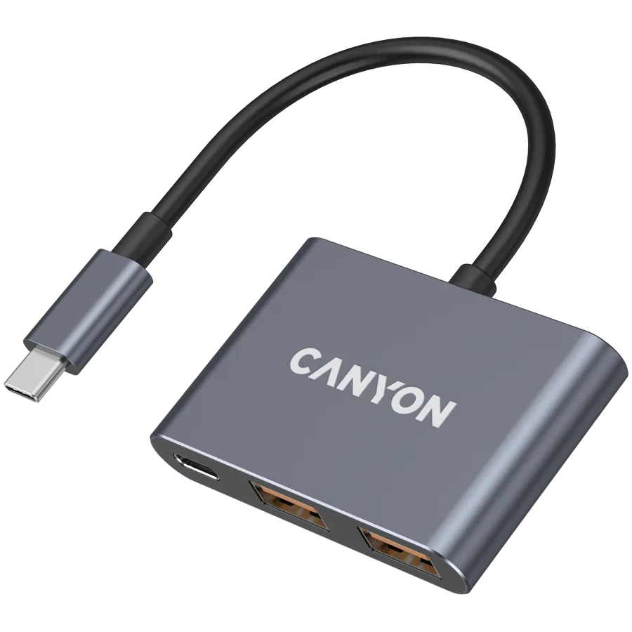 USB хъб CANYON hub DS-3 3in1 USB-C Dark Grey
