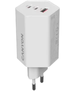 Зарядно за мобилен телефон CANYON charger HEXAGON 65 GaN 65W 2xPD 1xQC EU