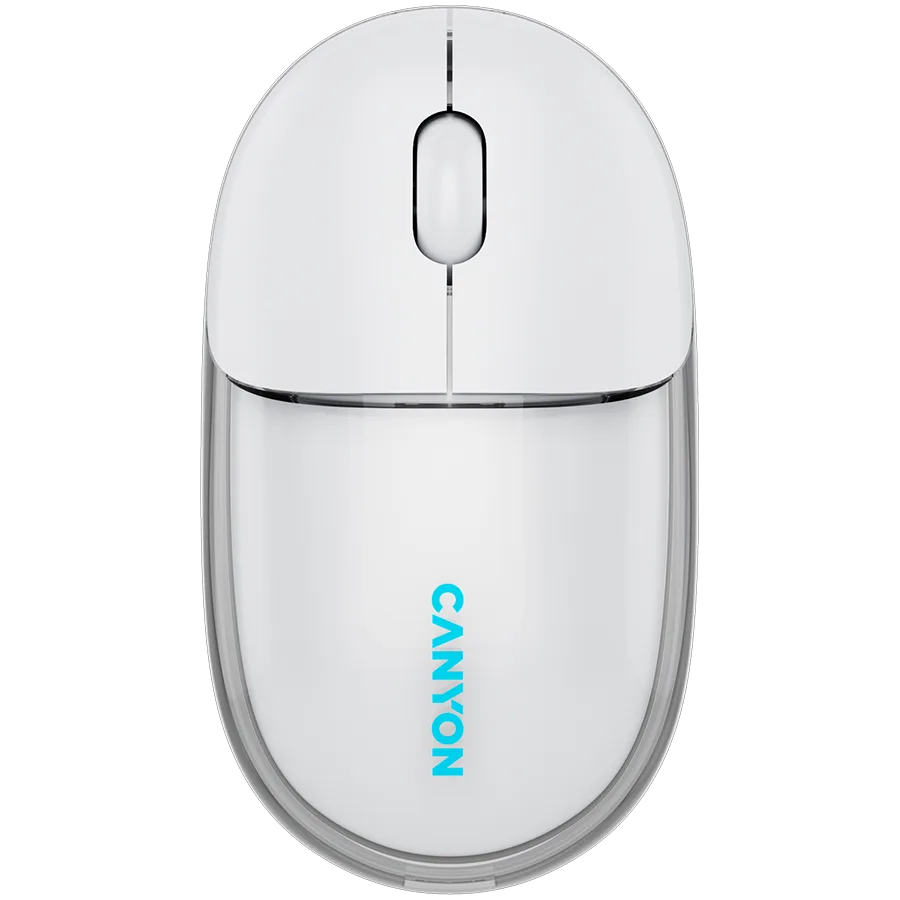Безжична мишка CANYON mouse OnClick 24 BT/ Wireless Transparent/White