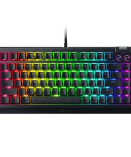Alternative view of Геймърска клавиатура Razer BlackWidow V4 75%, Gaming Keyboard, US Layout, Razer Chroma RGB, Hot-swappable Design, Detachable Type C Cable, PCB & Case sound dampening foam, Up to 8,000 Hz polling rate, Doubleshot ABS Keycaps, Magnetic Plush Leatherett