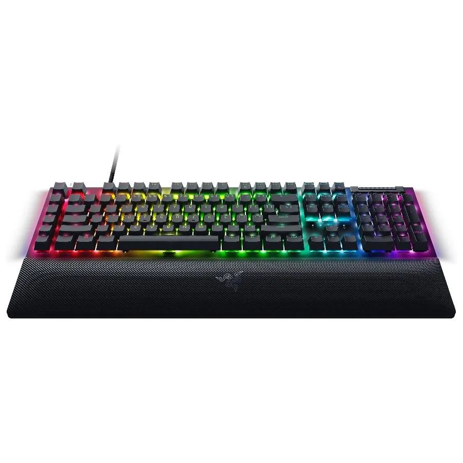 Геймърска клавиатура Razer BlackWidow V4 Mechanical Gaming Keyboard, US Layout, Green Switch, Razer Chroma™ RGB, 6 Macro Keys, Lubricated Stabilizers, Media Keys, Magnetic Wrist Rest, Up to 8000 Hz Polling Rate, Detachable Type C Cable - Image 11