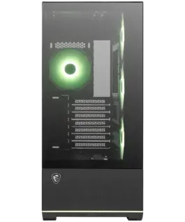 Alternative view of Кутия за компютър MSI MAG PANO 110R PZ, Mid-Tower, ATX/M-ATX/ITX, 2x USB 3.2, 1x USB Type-C 20Gbs, 1x Audio/Mic, LED Button, ARGB Hub, 4x 120mm ARGB Fans, ARGB Fan Hub, Mesh Panel, Tempered Glass, Black