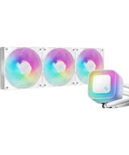 Охладител за процесор Охладител DeepCool LE360 WH V2 360mm CPU Liquid Cooler 3x120mm PWM ARGB Fans ARGB block White LGA1