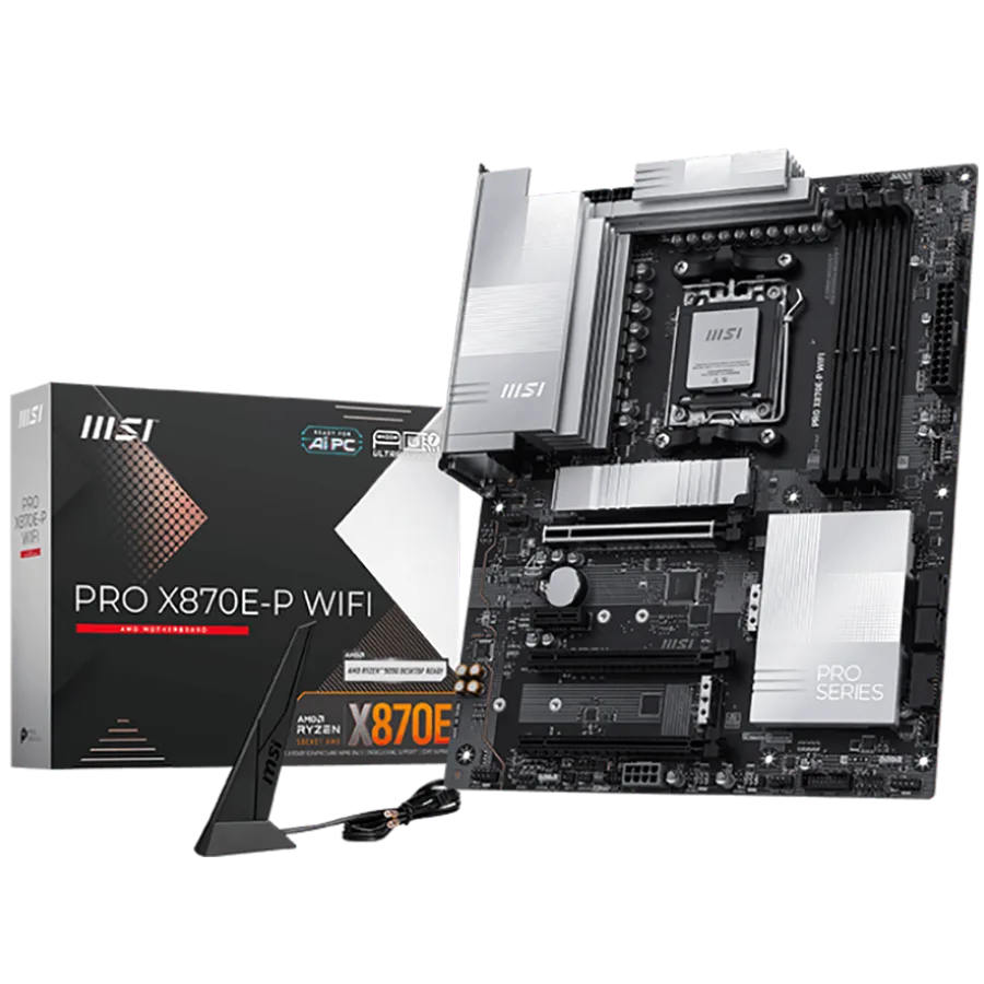 Дънна платка MSI PRO X870E-P WIFI ATX Socket AM5 4x DDR5 Dual Channel DDR5 up to 8200(OC)MHz 3x PCIe x16 slot 3x M.2 slo