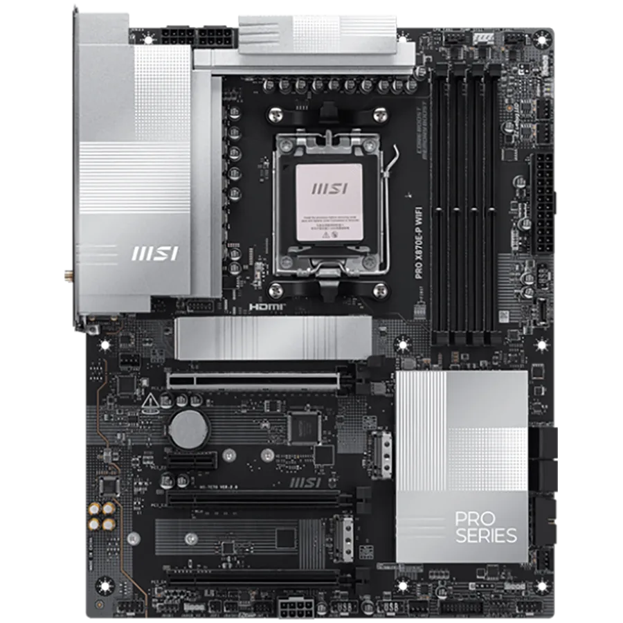 Дънна платка MSI PRO X870E-P WIFI, ATX, Socket AM5, 4x DDR5 Dual Channel DDR5 up to 8200(OC)MHz, 3x PCIe x16 slot, 3x M.2 slot, 4x USB 2.0, 2x USB 5Gbps, 2x USB 10Gbps, 1x 20Gbps Type-C, 1x 40Gbps Type-C, HDMI, 7.1 HD Audio, 5G LAN, WiFI 7, BT, 3Y - Image 14