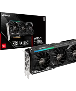 Видео карта ASROCK Video Card AMD Radeon RX 9070 XT Challenger 16GB GDDR6 256-bit 1x HDMI 3x DP 2x 8-pin PWR connector P