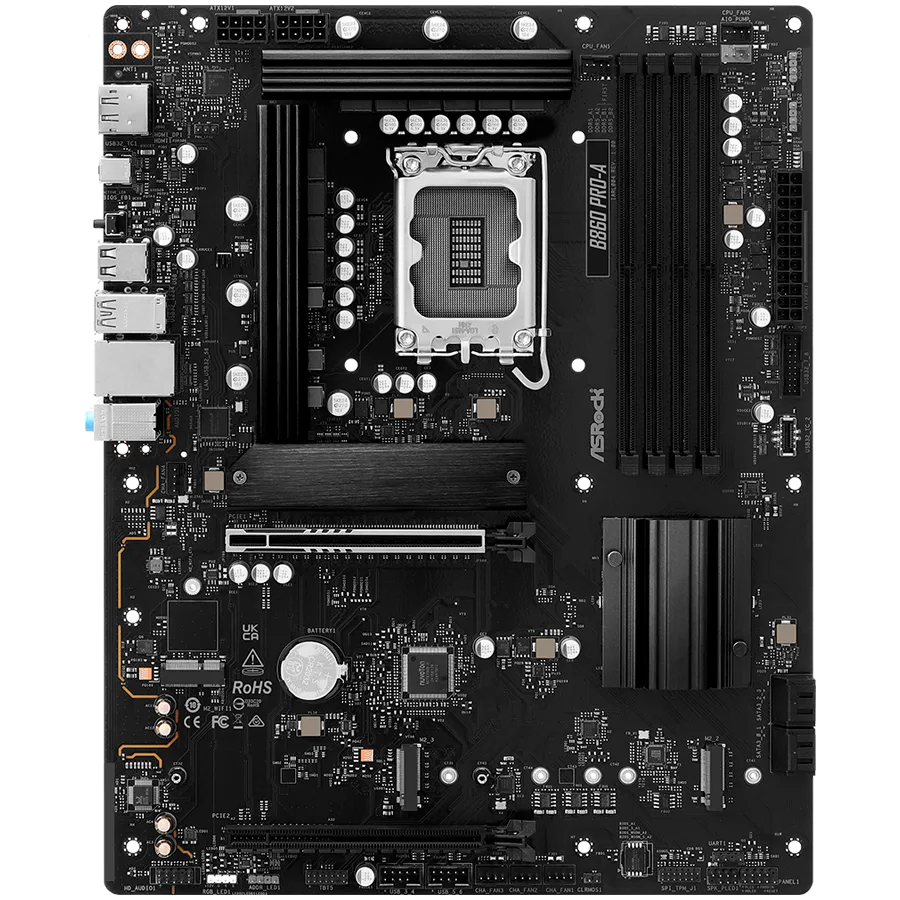 Дънна платка ASROCK MB Desktop B860 PRO-A, S.1851, 4x DDR5, 1x PCIe 5.0 x16, 1x PCIe 4.0 x4, 1x Blazing M.2, 2x Hyper M.2, 4x SATA3, 2x USB-C, 8x USB 3.2, 6x USB 2.0, 1x HDMI, 1x DP, 1x RJ-45 2.5 GB Lan, ATX, 90-MXBRN0-A0UAYZ - Image 67