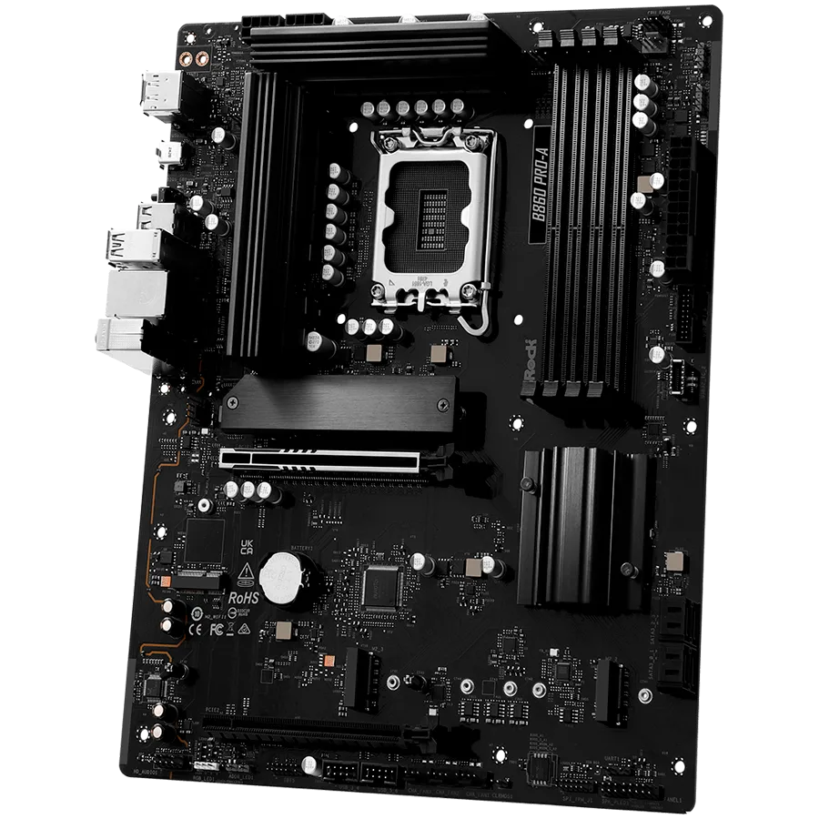 Дънна платка ASROCK MB Desktop B860 PRO-A, S.1851, 4x DDR5, 1x PCIe 5.0 x16, 1x PCIe 4.0 x4, 1x Blazing M.2, 2x Hyper M.2, 4x SATA3, 2x USB-C, 8x USB 3.2, 6x USB 2.0, 1x HDMI, 1x DP, 1x RJ-45 2.5 GB Lan, ATX, 90-MXBRN0-A0UAYZ - Image 53