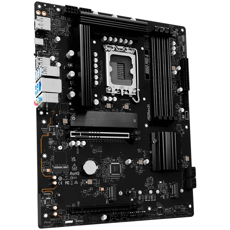 Дънна платка ASROCK MB Desktop B860 PRO-A, S.1851, 4x DDR5, 1x PCIe 5.0 x16, 1x PCIe 4.0 x4, 1x Blazing M.2, 2x Hyper M.2, 4x SATA3, 2x USB-C, 8x USB 3.2, 6x USB 2.0, 1x HDMI, 1x DP, 1x RJ-45 2.5 GB Lan, ATX, 90-MXBRN0-A0UAYZ - Image 54