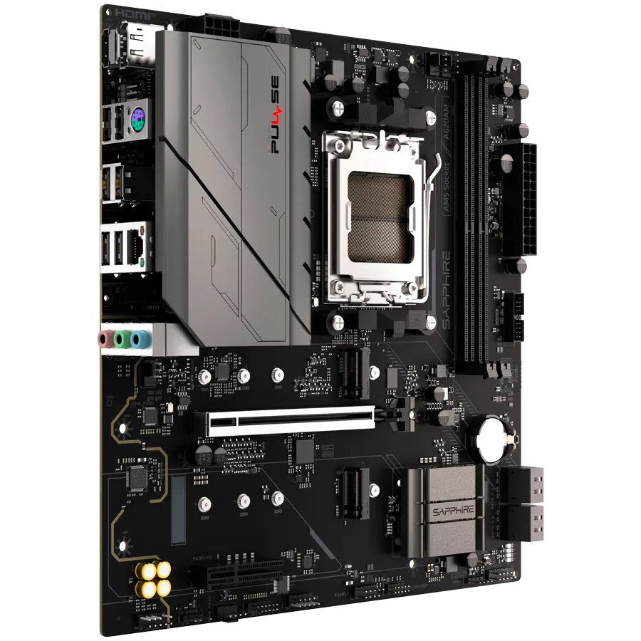Дънна платка SAPPHIRE AMD PULSE A620AM Ryzen R3/R5, 2x DDR4, PCIE 4, 1x M.2 Gen4, 1x M.2 Gen3, LAN 1 Gbps, USB, MATX - Image 7