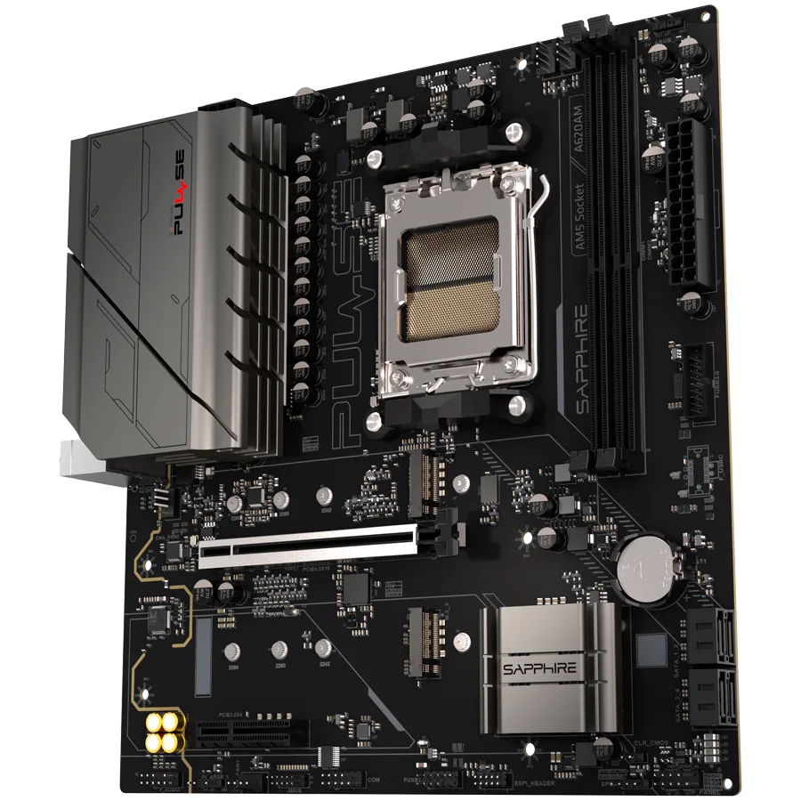 Дънна платка SAPPHIRE AMD PULSE A620AM Ryzen R3/R5, 2x DDR4, PCIE 4, 1x M.2 Gen4, 1x M.2 Gen3, LAN 1 Gbps, USB, MATX - Image 3