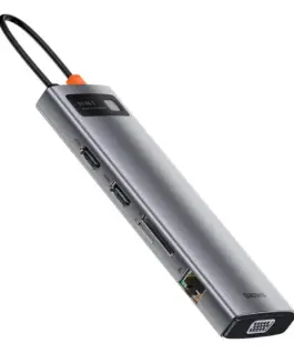 USB хъб Baseus Type-C 11 в 1 Metal Gleam Series CAHUB-CT0G тъмносив