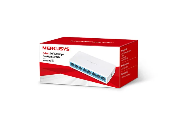 8-портов 10/100 Mbps настолен комутатор Mercusys MS108 - Image 189